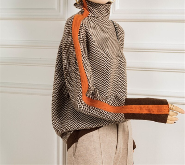 Zara – Herringbone Turtleneck Knit Jumper