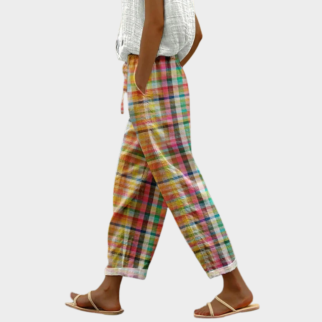Iryna | Comfortable Checkered Trousers