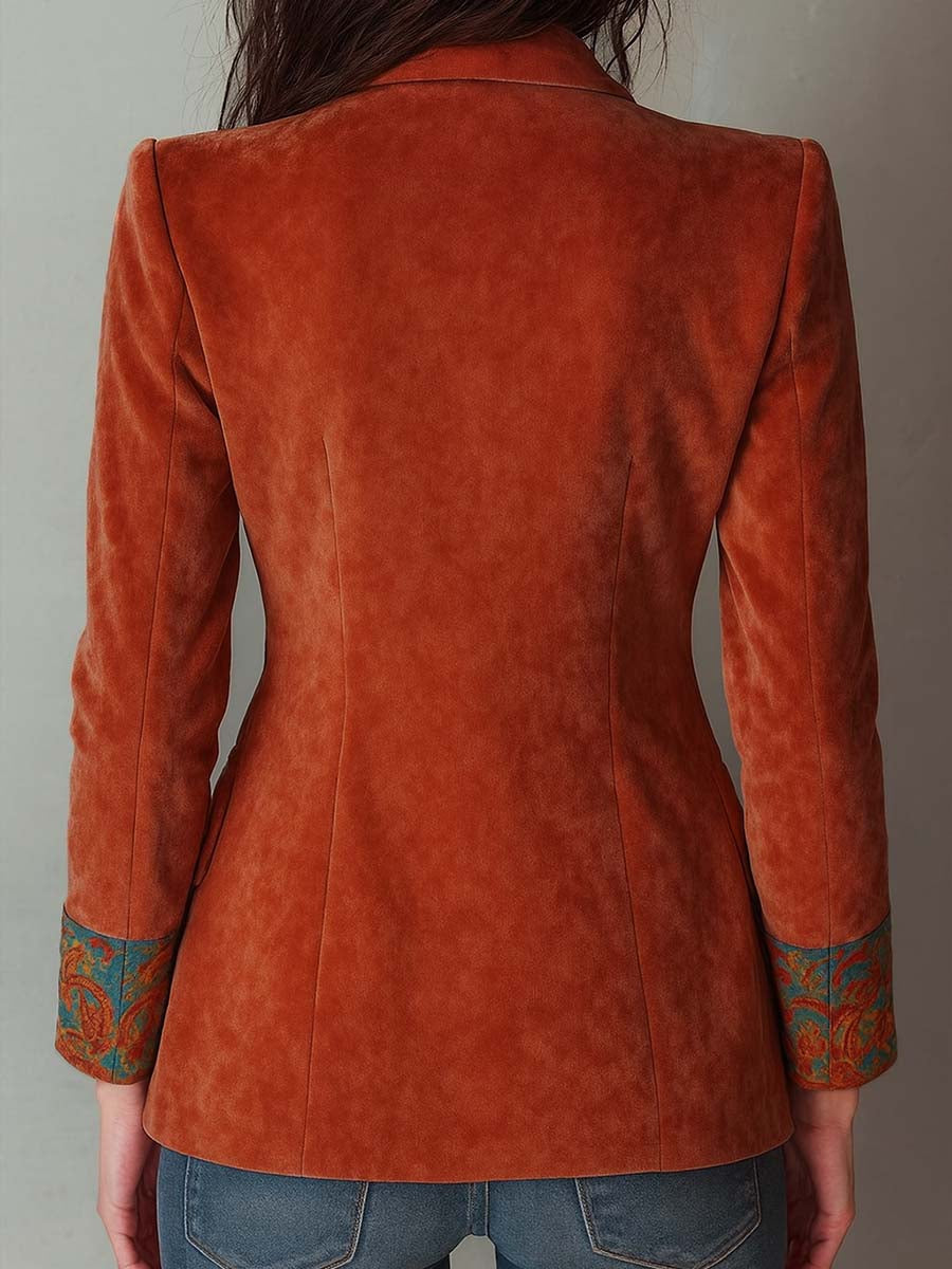 Annabel – Velvet Paisley Print Blazer