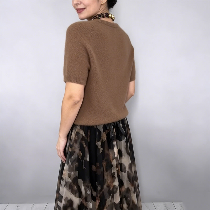 Precious | Leopard Flowy Skirt and Jumper Set