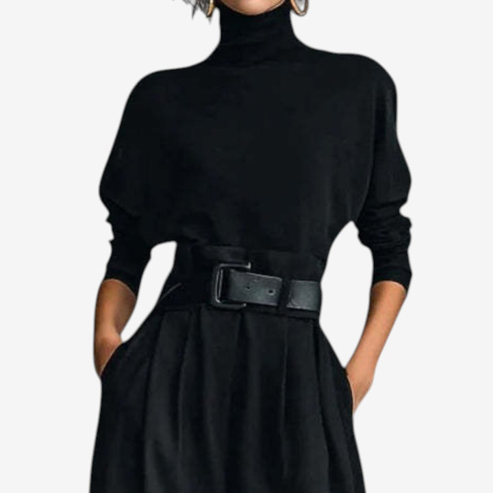 Lettie – Sophisticated Wide Leg Turtleneck Jumpsuit