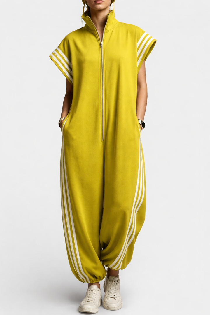 Sorcha – Relaxed Zip-Up Striped Jumpsuit