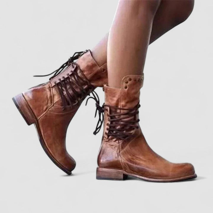 Delyth – Lace-Up Western Boots