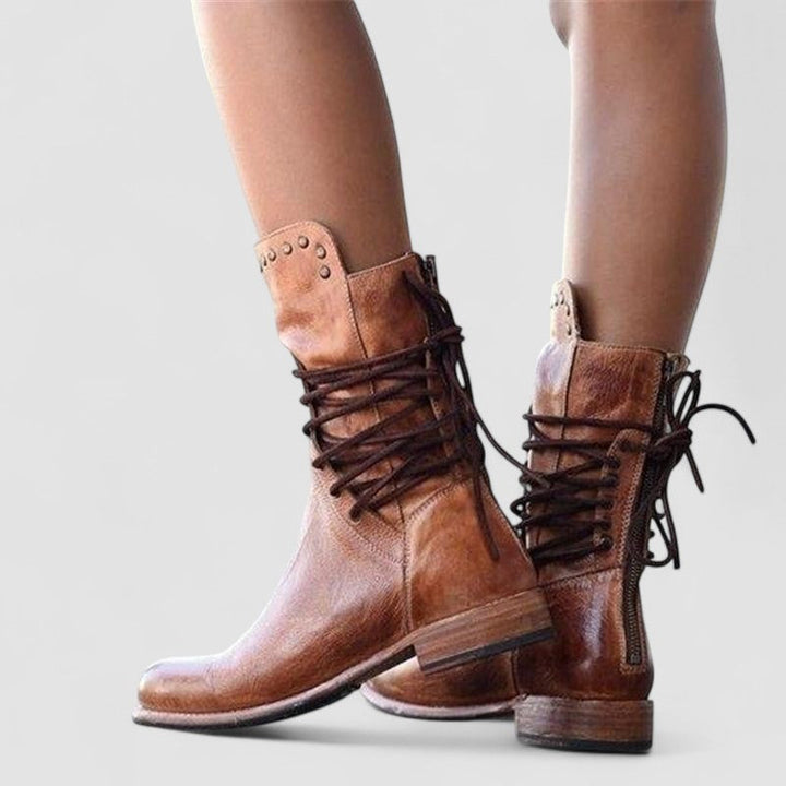 Delyth – Lace-Up Western Boots