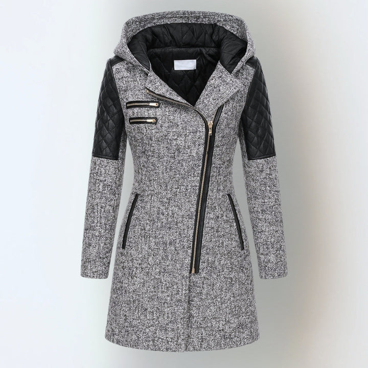 Veronica – Hooded Quilted Panel Winter Coat