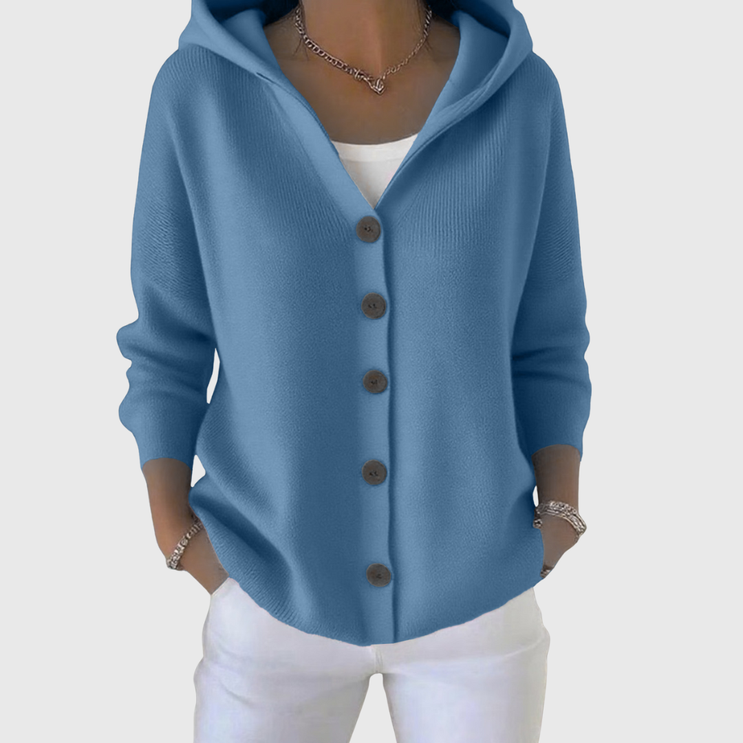 Roisin – Hooded Button-Down Knit Cardigan