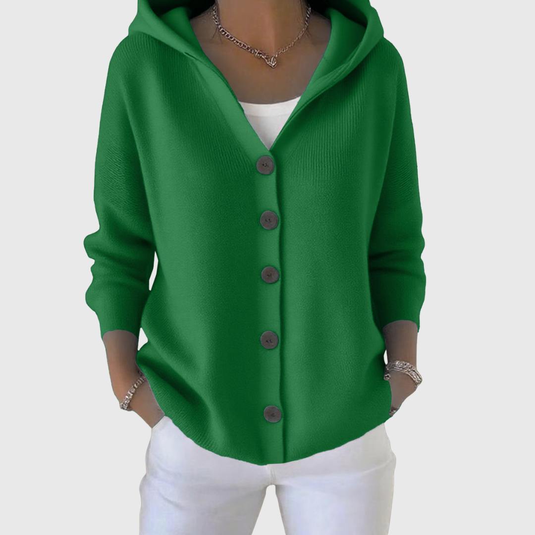 Roisin – Hooded Button-Down Knit Cardigan