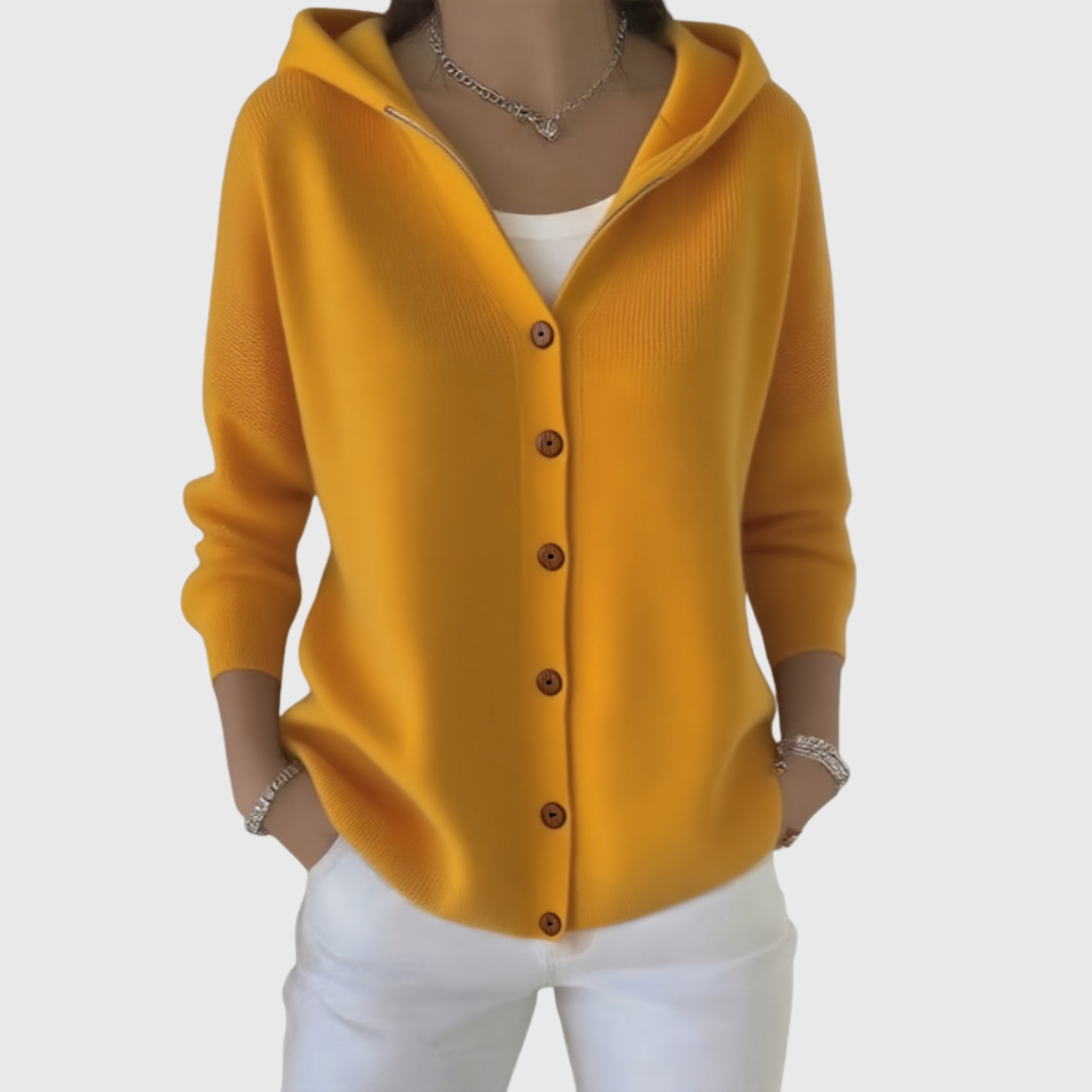 Roisin – Hooded Button-Down Knit Cardigan