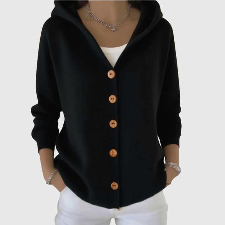 Roisin – Hooded Button-Down Knit Cardigan