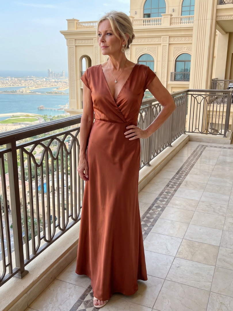Hazel | Cap Sleeve Wrap Maxi Dress