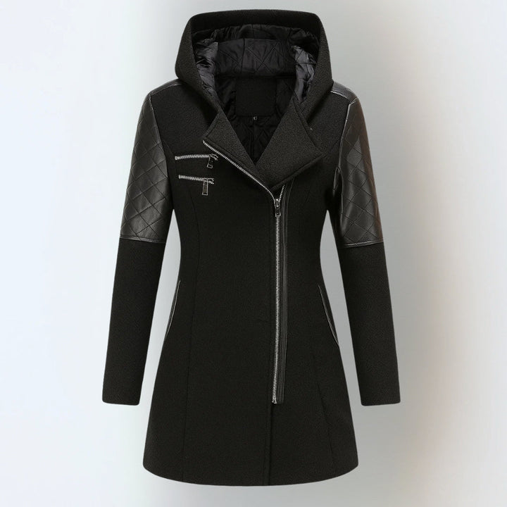 Veronica – Hooded Quilted Panel Winter Coat