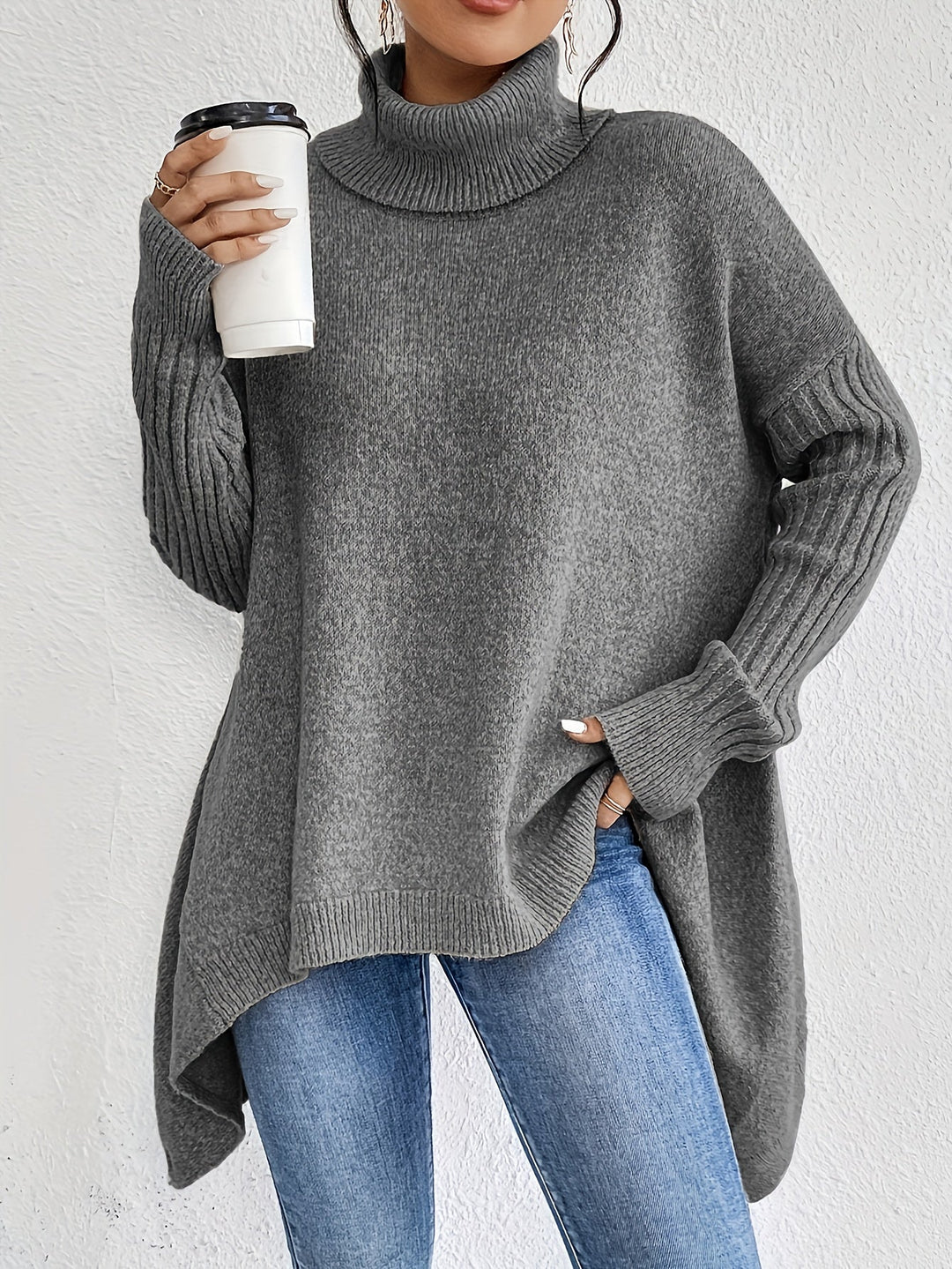 Nicola – Oversized Turtleneck Knit Jumper