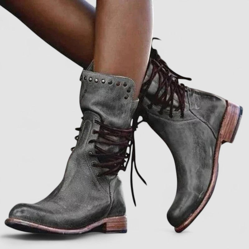 Delyth – Lace-Up Western Boots