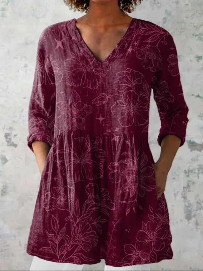 Madison | Morning Glory V-Neck Shirt