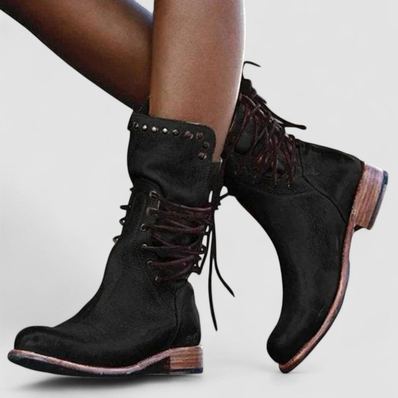 Delyth – Lace-Up Western Boots