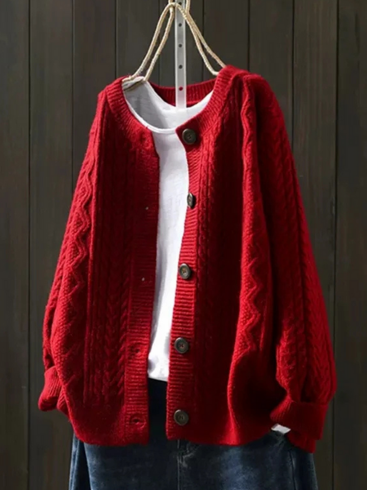 Ethel – Cable-Knit Button-Down Cardigan