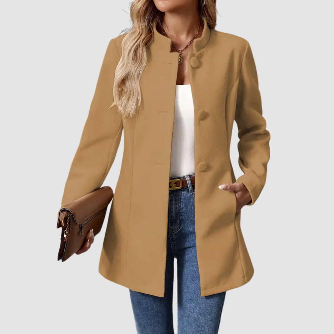 Annette – Timeless Elegant Stand Collar Coat