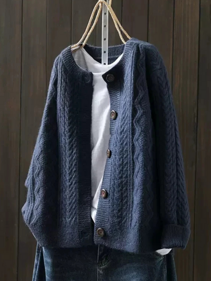 Ethel – Cable-Knit Button-Down Cardigan