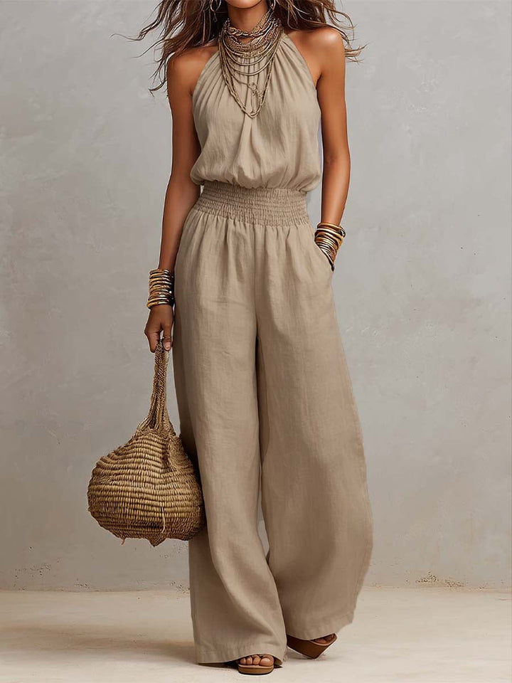 Audrey – Halter Neck Wide-Leg Jumpsuit