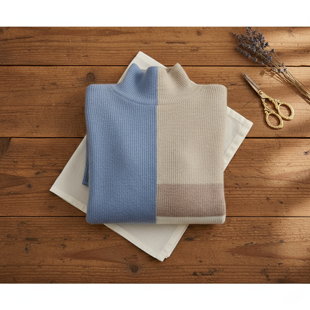 Muriel – Colour Block Turtleneck Knit Jumper