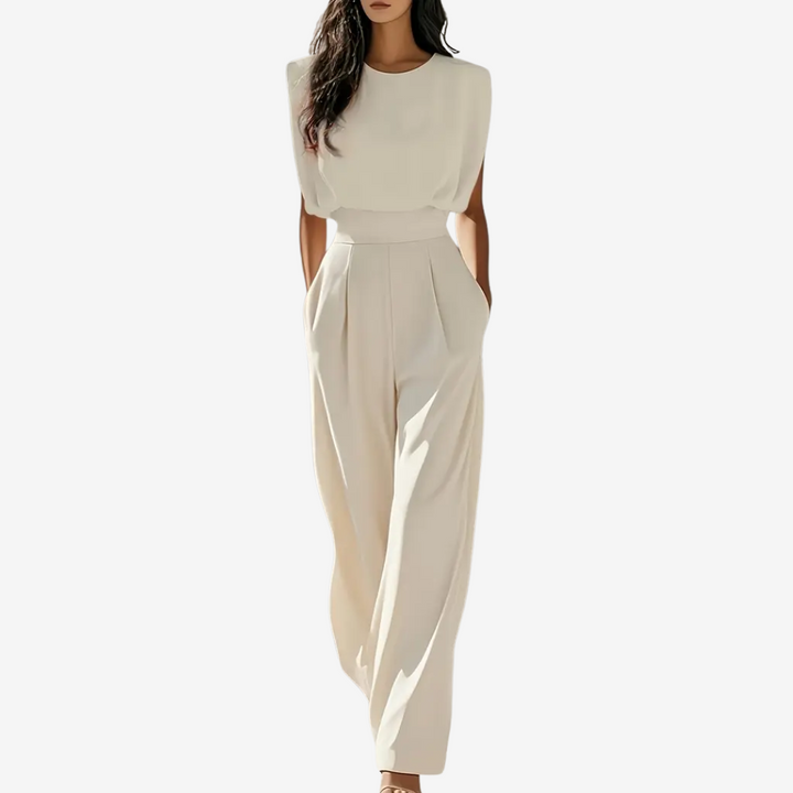 Patience – Structured Sleeveless Wide-Leg Jumpsuit