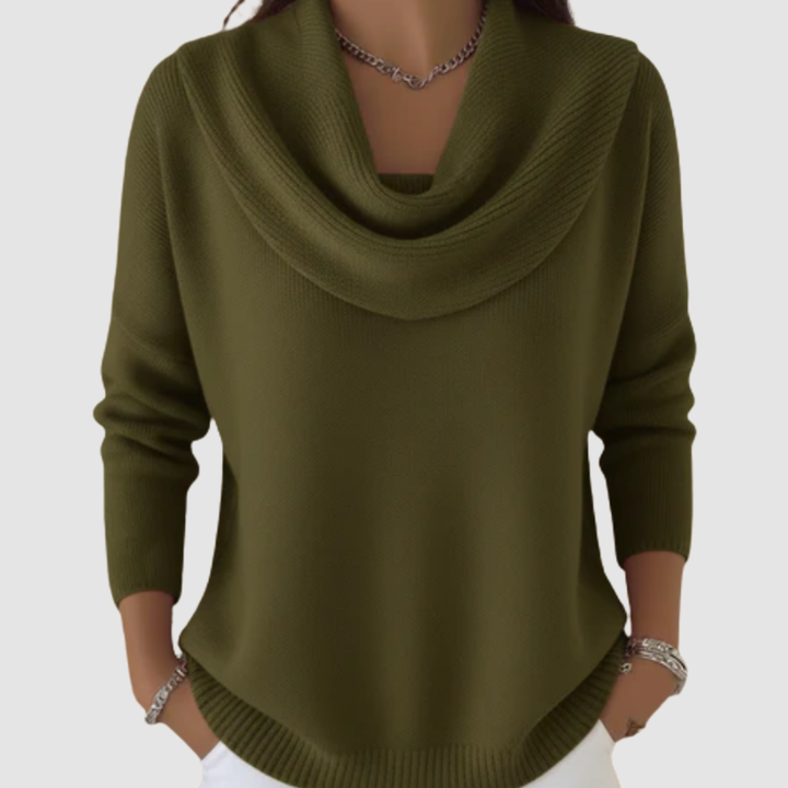 Nerys – Cowl Neck Relaxed Knit Jumper