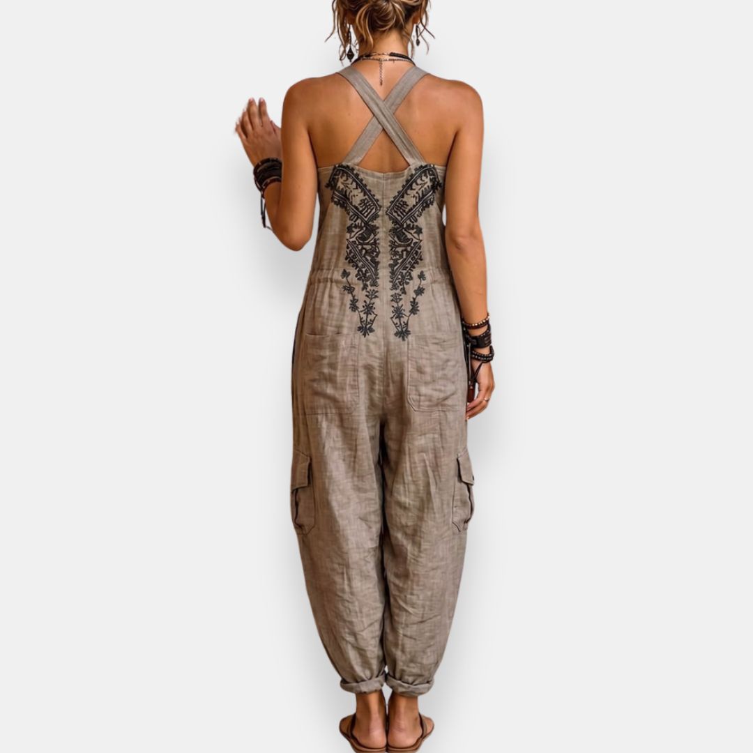 Rhiannon – Boho Embroidered Relaxed Jumpsuit