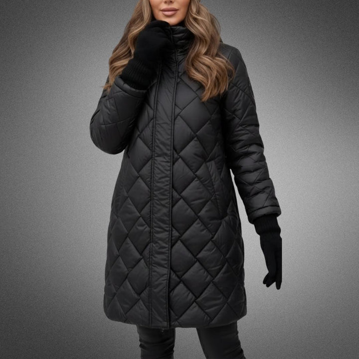Joanna – Quilted Padded Long Hooded Coat