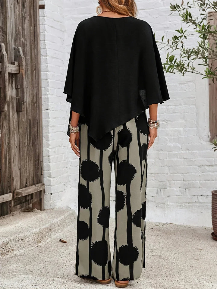 Maxine – Relaxed Batwing Top and Wide-Leg Trouser Set