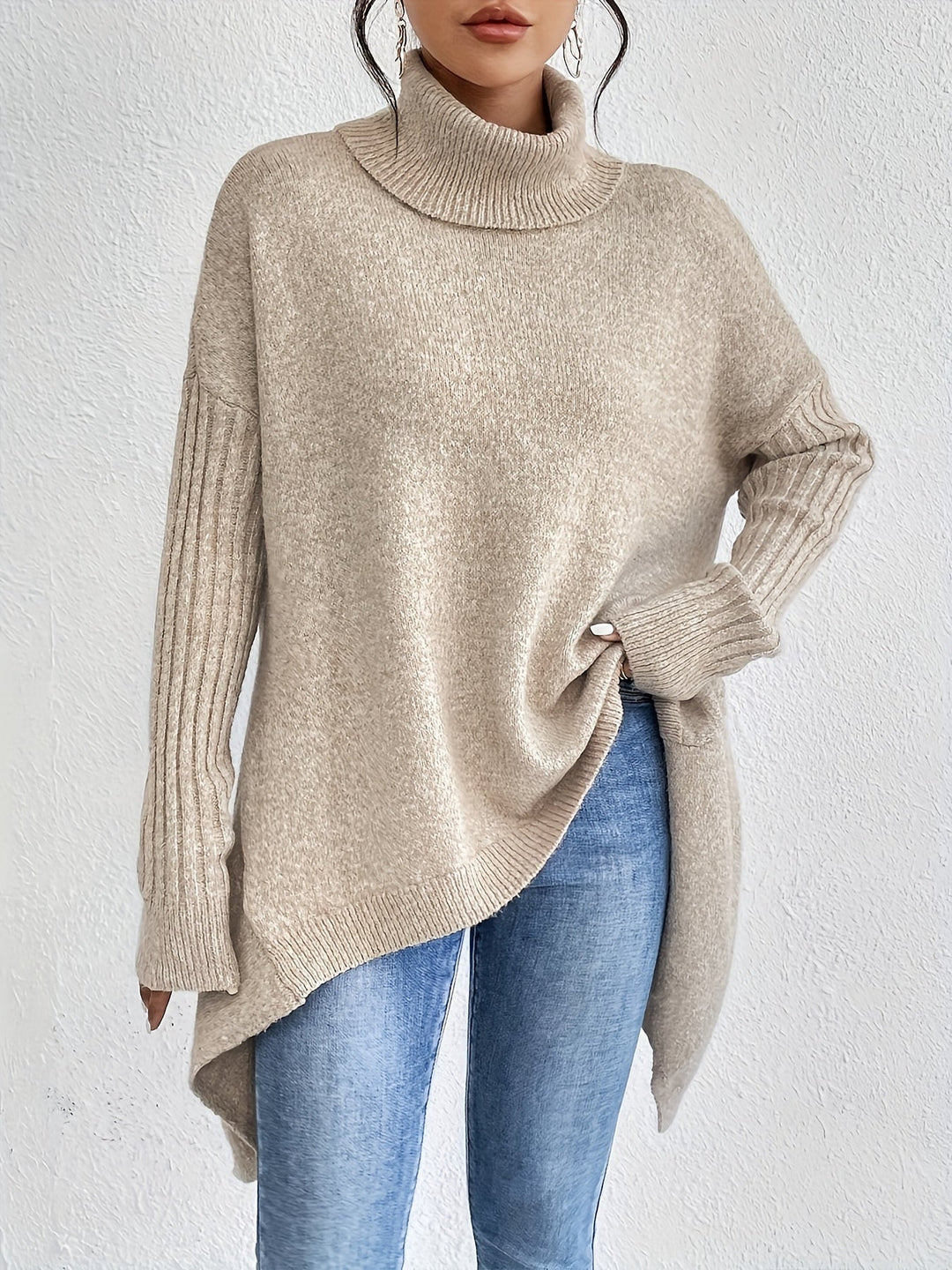 Nicola – Oversized Turtleneck Knit Jumper