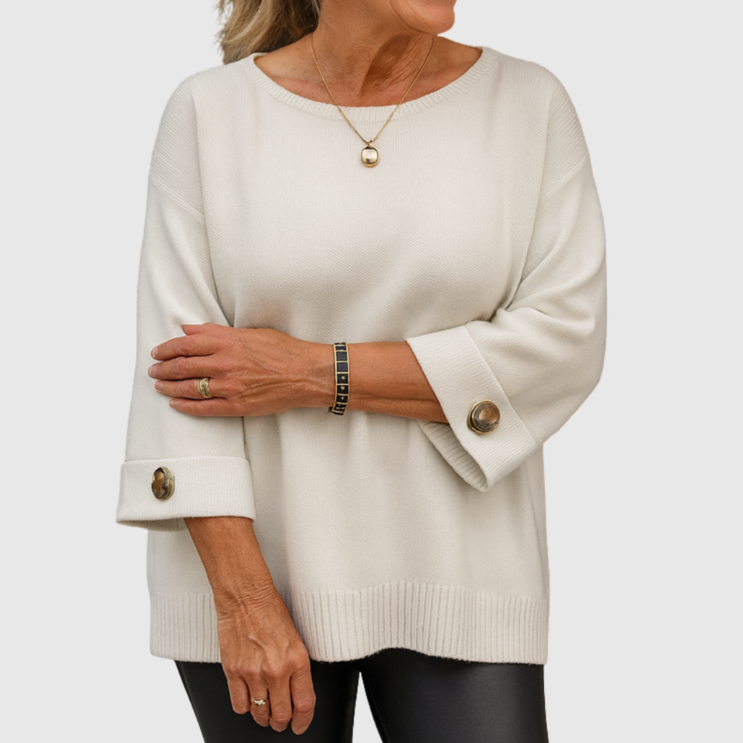 Daphne – Relaxed Knit Jumper with Button Cuffs