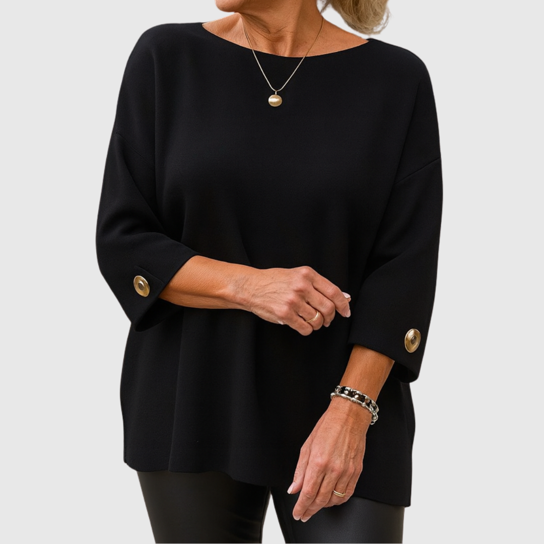 Daphne – Relaxed Knit Jumper with Button Cuffs