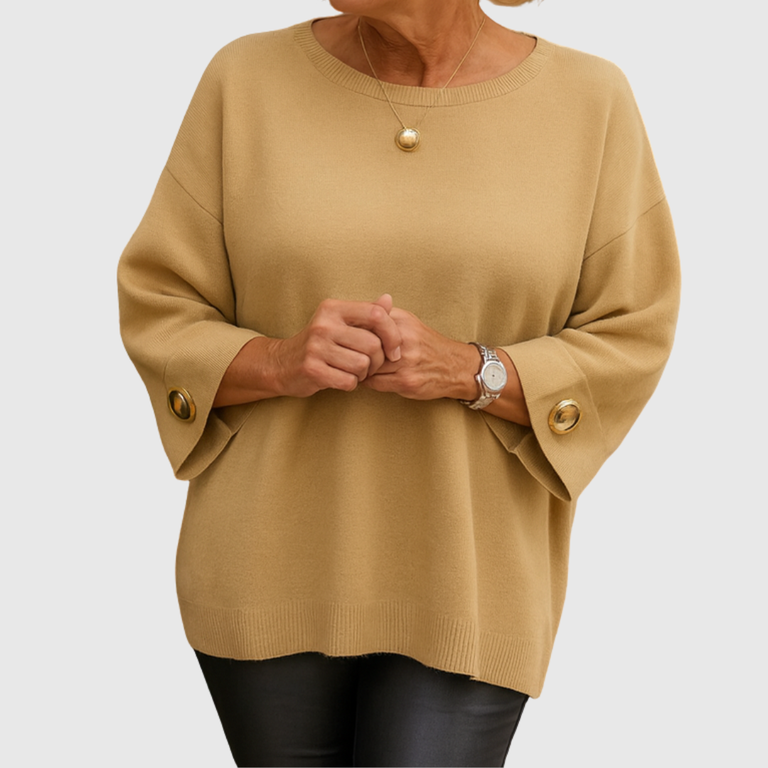Daphne – Relaxed Knit Jumper with Button Cuffs