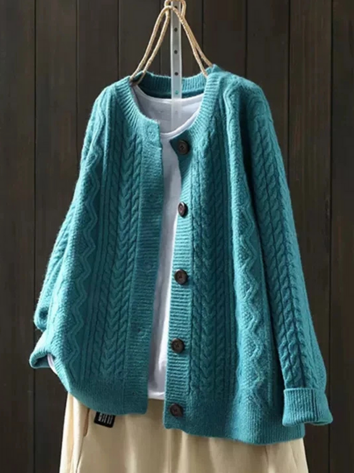 Ethel – Cable-Knit Button-Down Cardigan