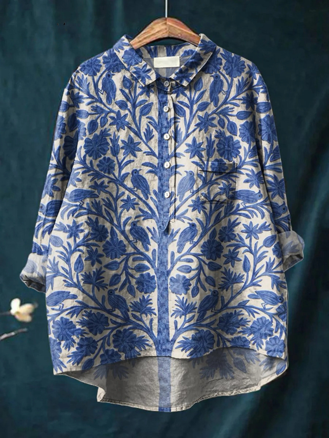 Quinley | Women's Indian Art Floral Vintage Print Casual Shirt