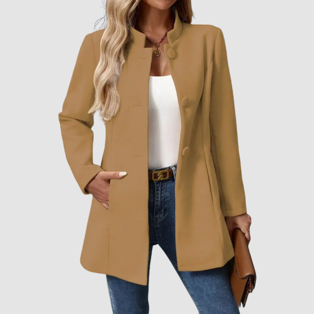 Annette – Timeless Elegant Stand Collar Coat