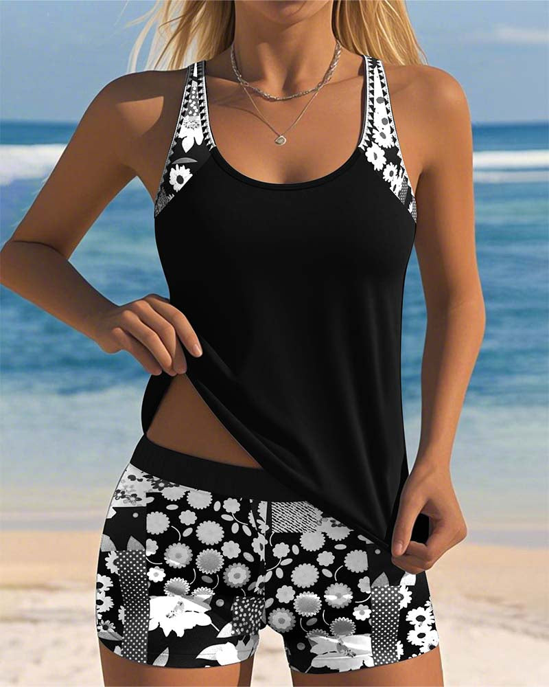 Della | Floral Two-Piece Swim Set