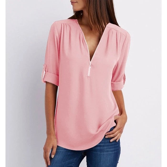Henley | Chic Zip Blouse
