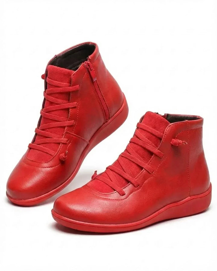 Mavis – Lace-Up Ankle Boots with Side Zip