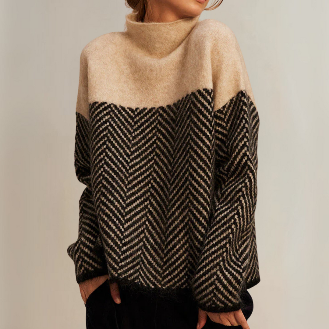 Blanche – Herringbone Turtleneck Jumper