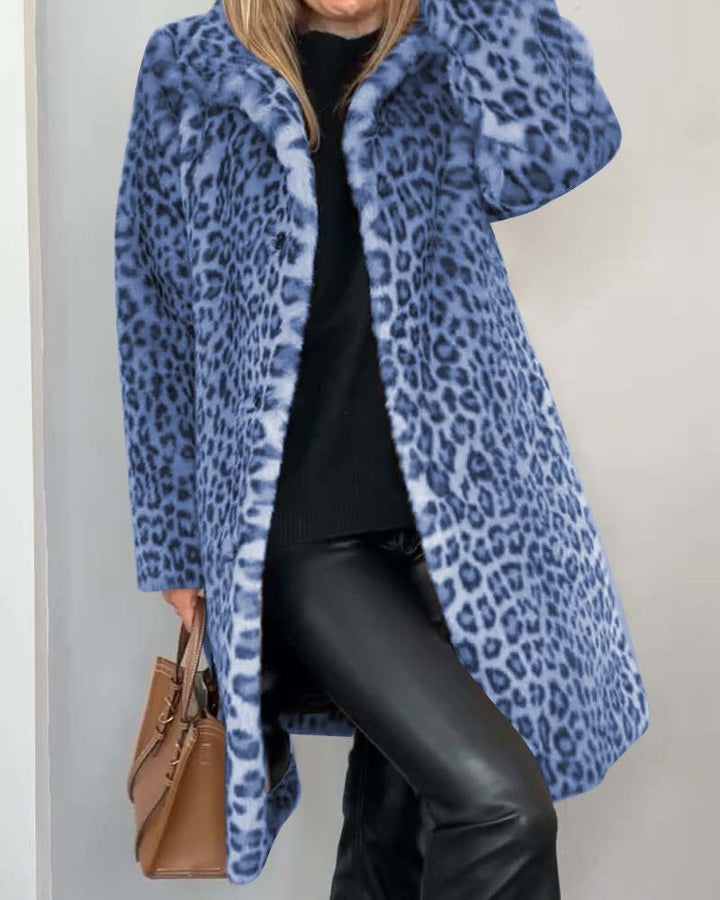 Perpetua – Faux Fur Leopard Print Coat
