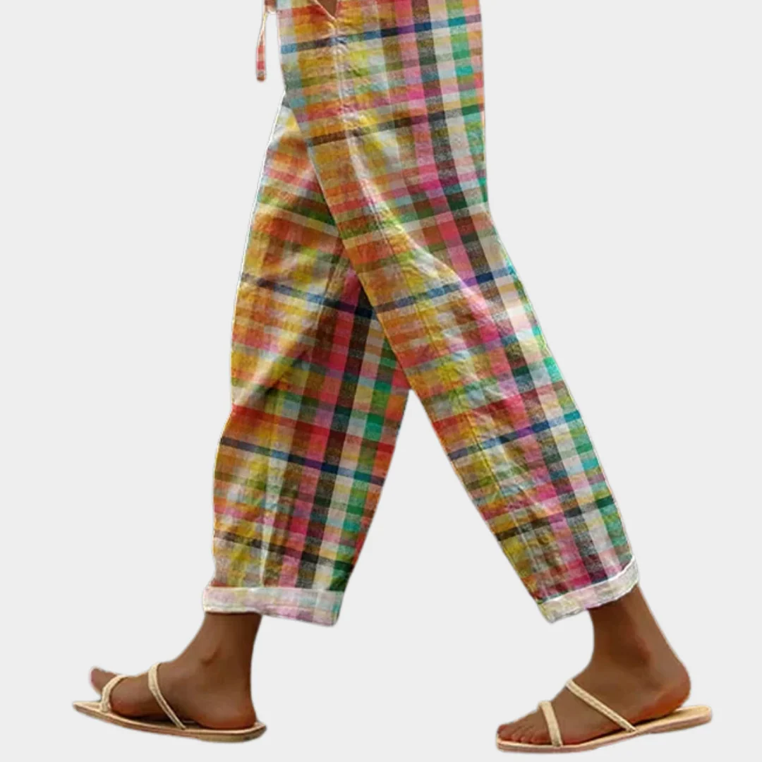 Iryna | Comfortable Checkered Trousers