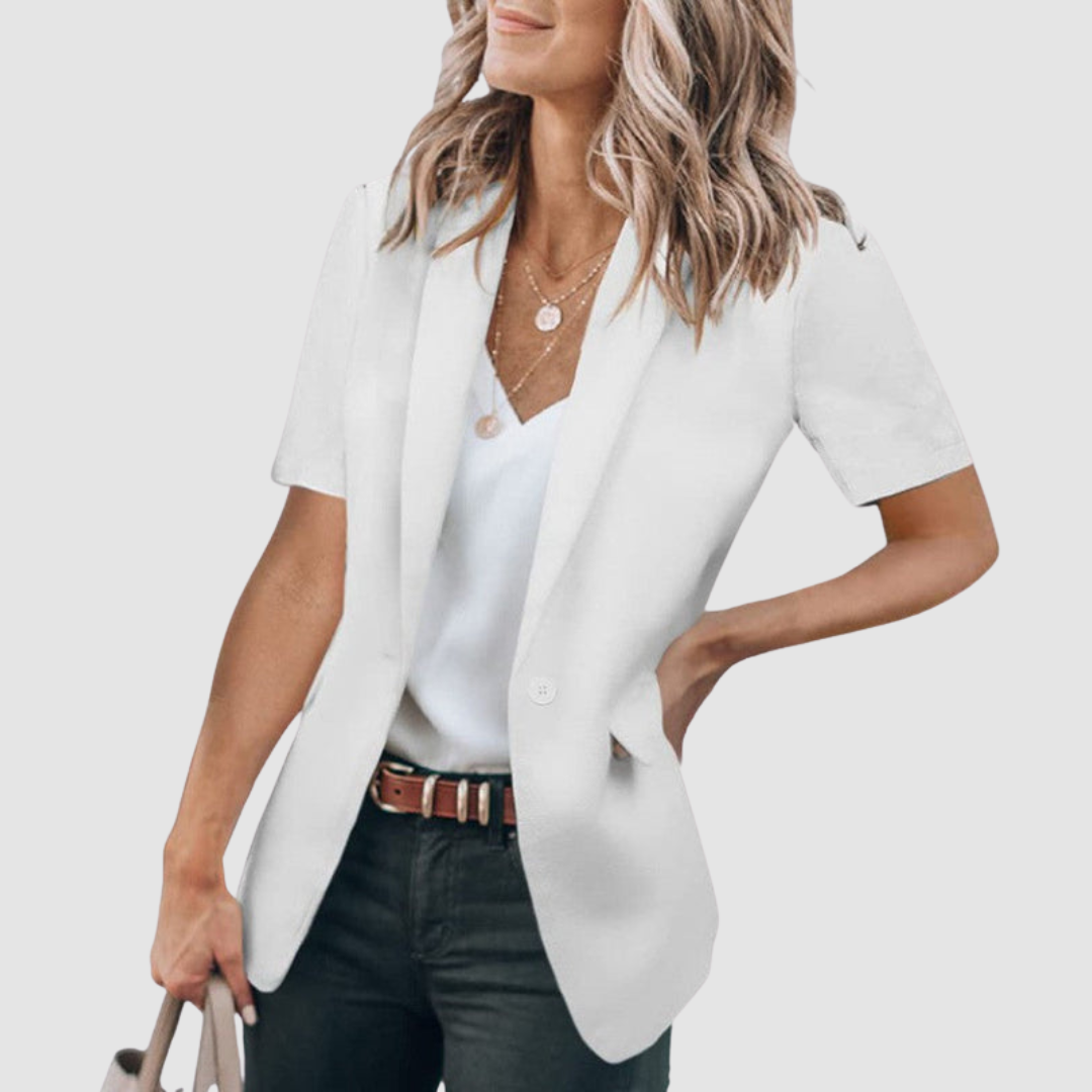 Nesta – Short Sleeve Open Front Blazer