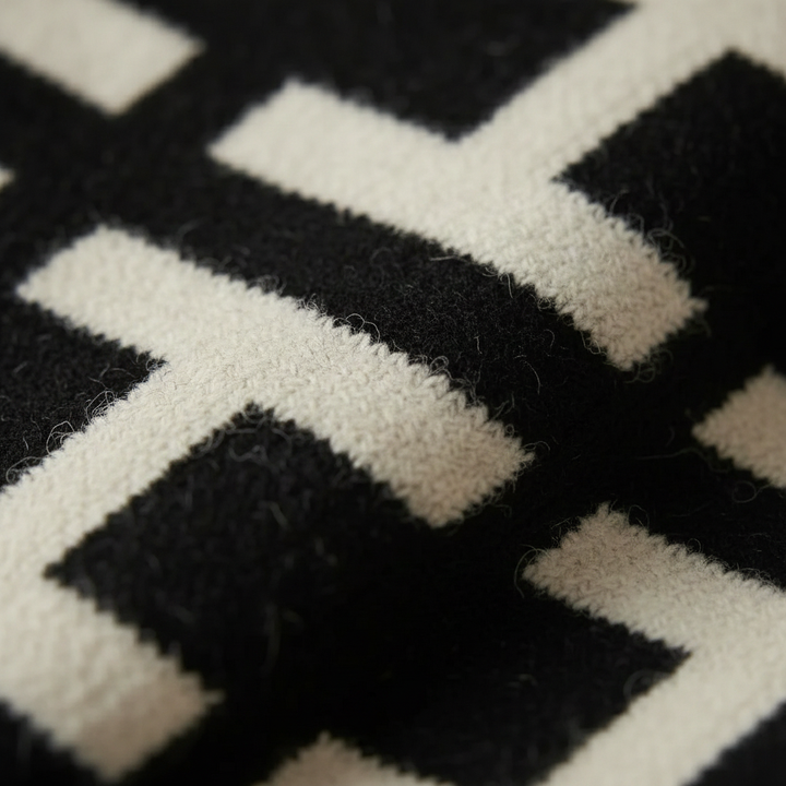 Orla – Geometric Print Mock Neck Jumper