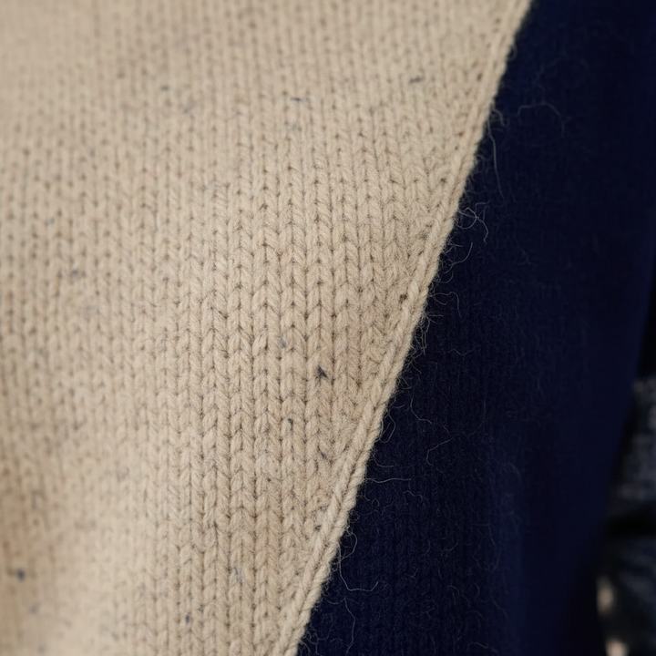 Lowri – Colour Block Turtleneck Knit Jumper