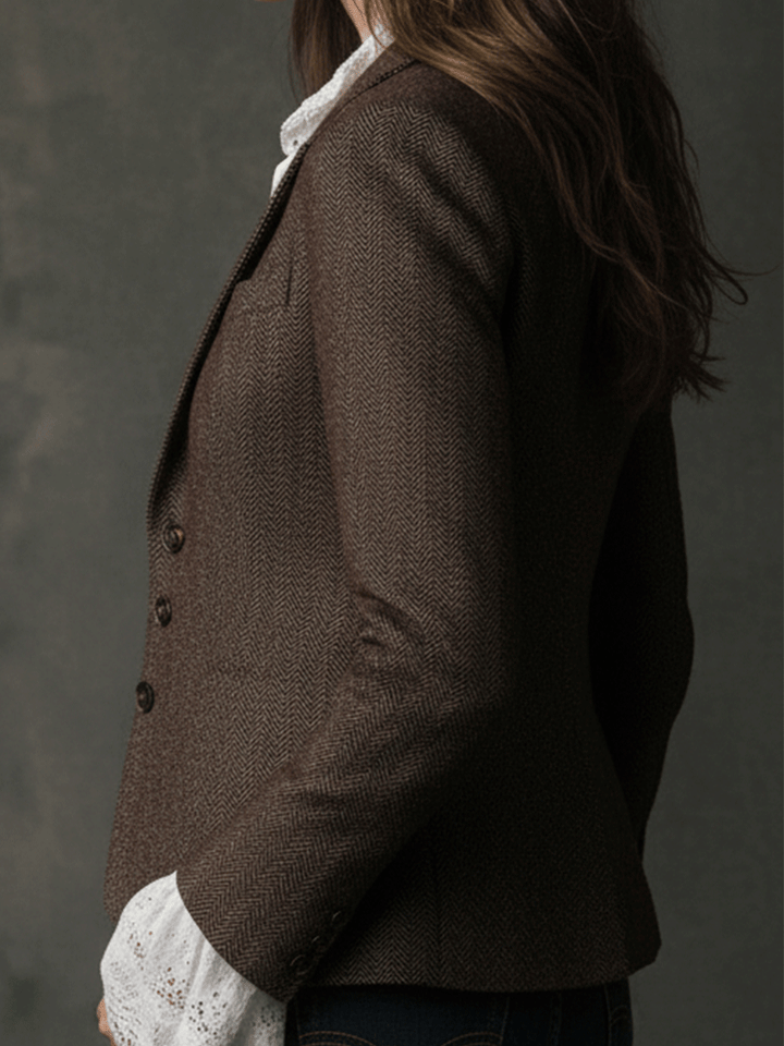 Leonora – Tailored Tweed-Look Structured Blazer