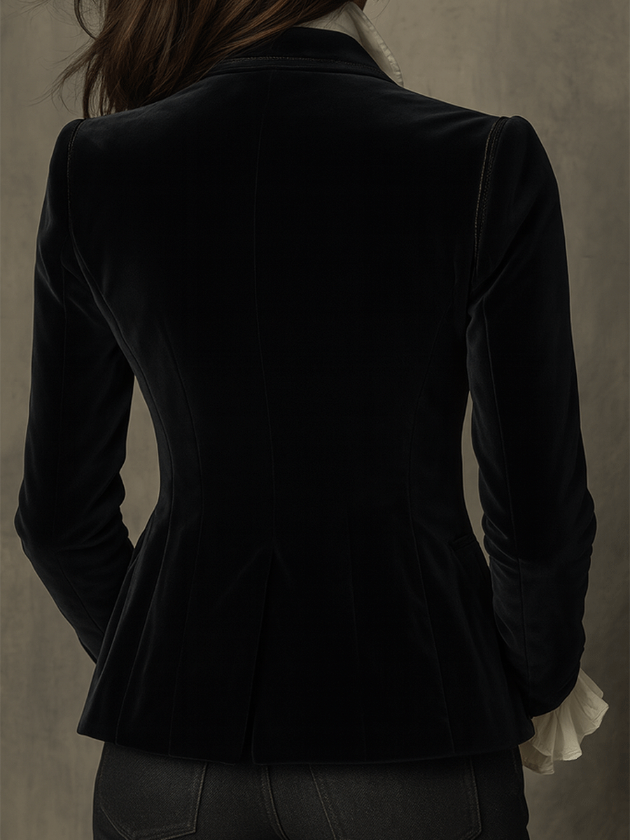 Kerensa – Velvet Embroidered Statement Blazer