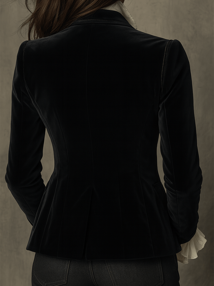 Kerensa – Velvet Embroidered Statement Blazer