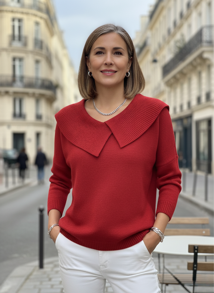 Bridget – Collared Knit Jumper