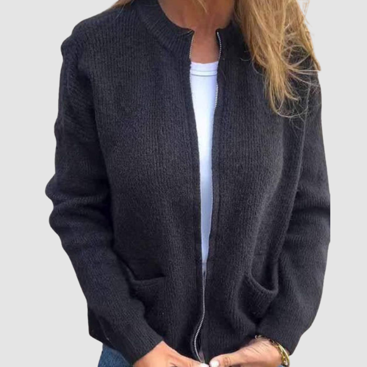 Sonia – Elegant Knit Zip-Up Cardigan